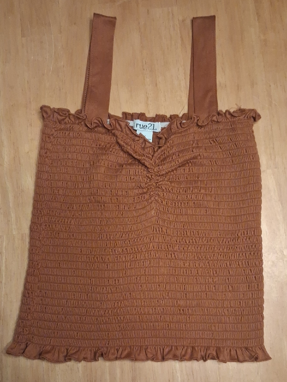 rue21 Rust Smocked Ruffle Tank NWT Size Medium